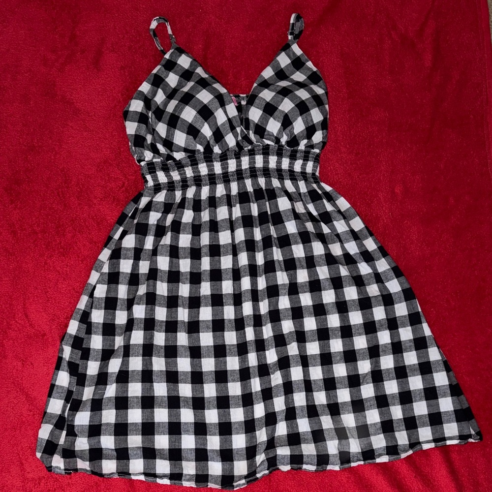 She's Cool Black and White Checkered  100% Cotton Dress- 3x